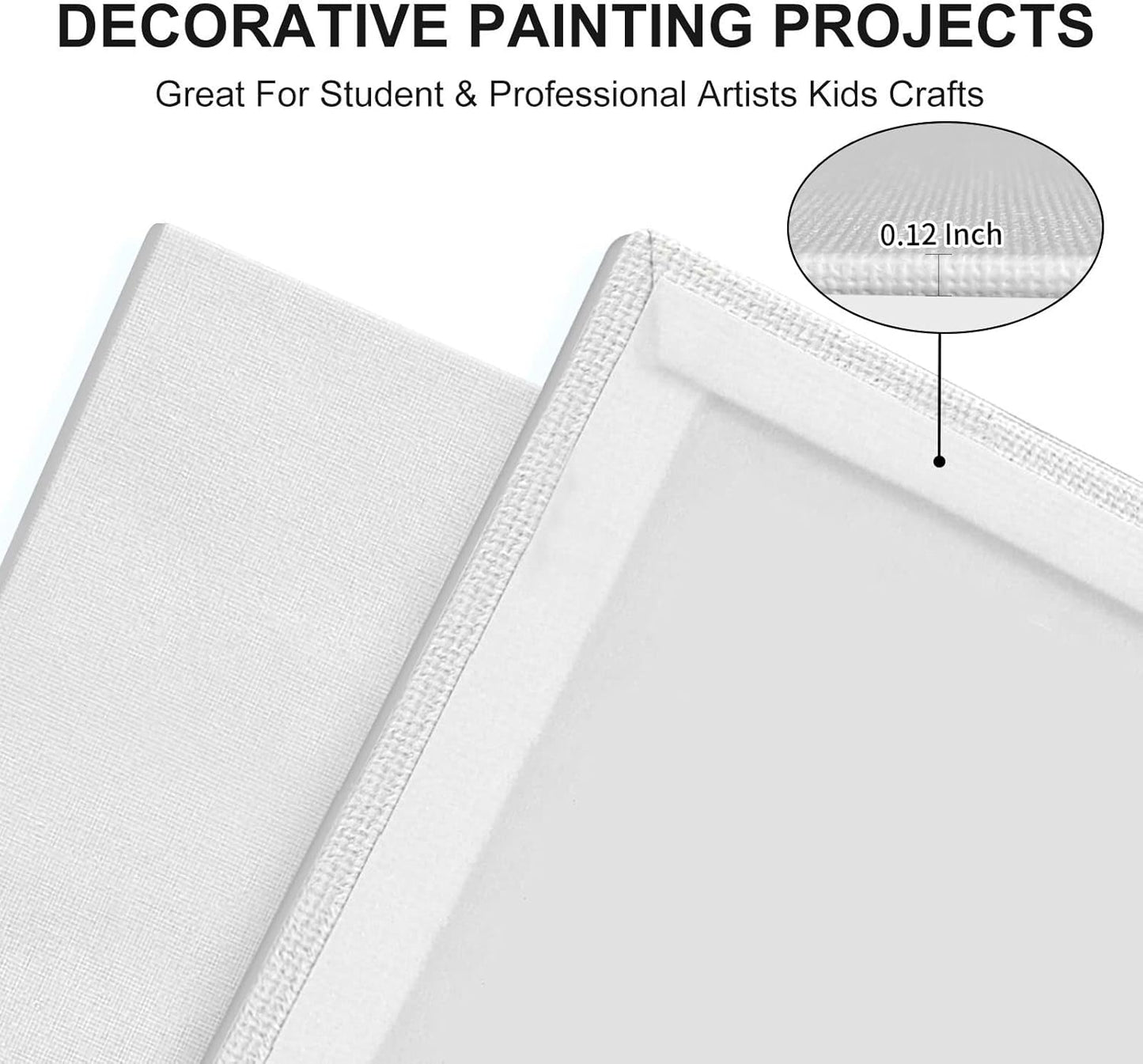 Artkey Canvas Boards 5x7 Inch 12-Pack, 10 oz Primed 100% Cotton White Blank Canvases for Painting, Art Paint Canvas Panels for Acrylic Oil Watercolor Tempera Paints