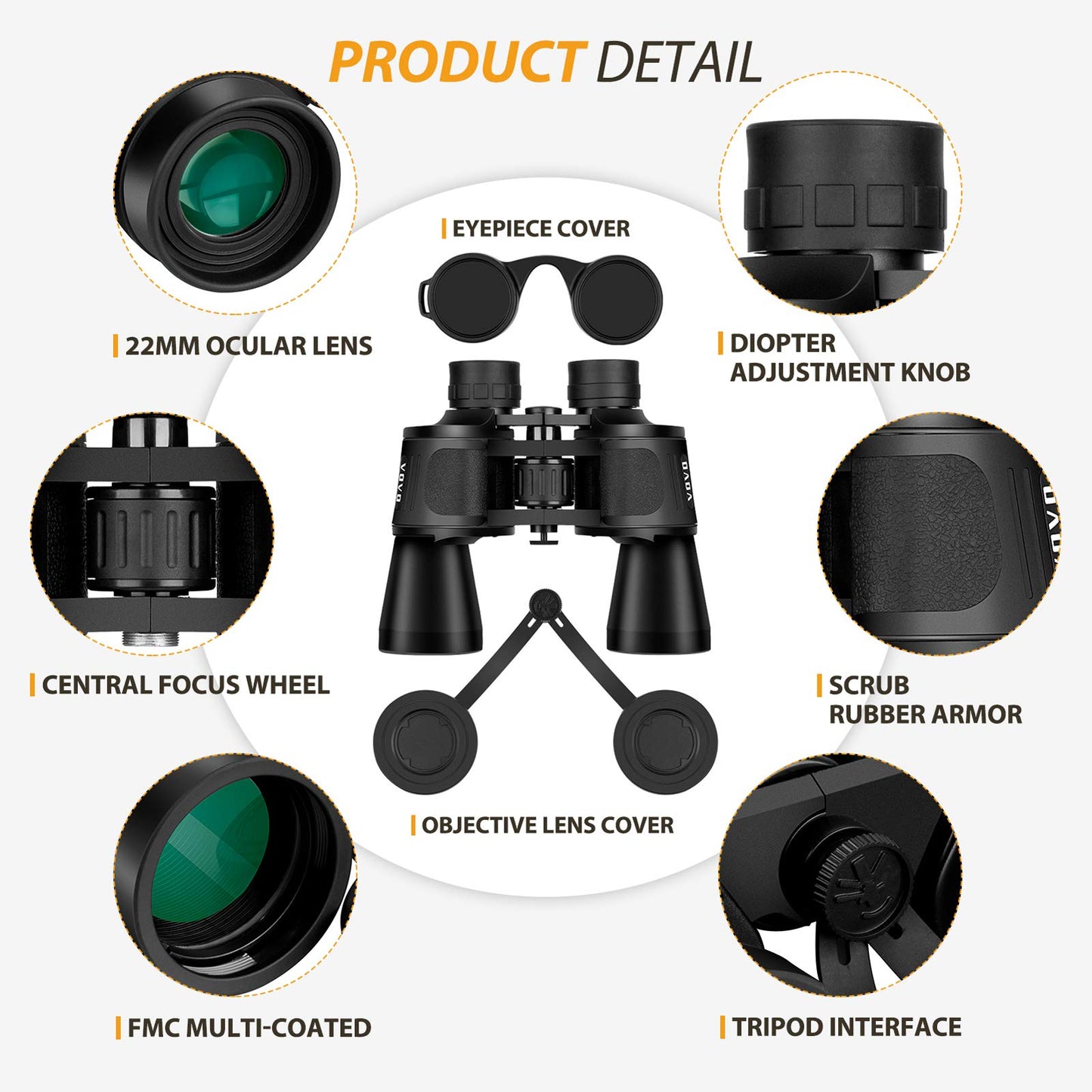10 X 50 Binoculars For Adults - Professional High Definition Large Field Of View Binoculars For Bird Watching Hunting Wildlife V