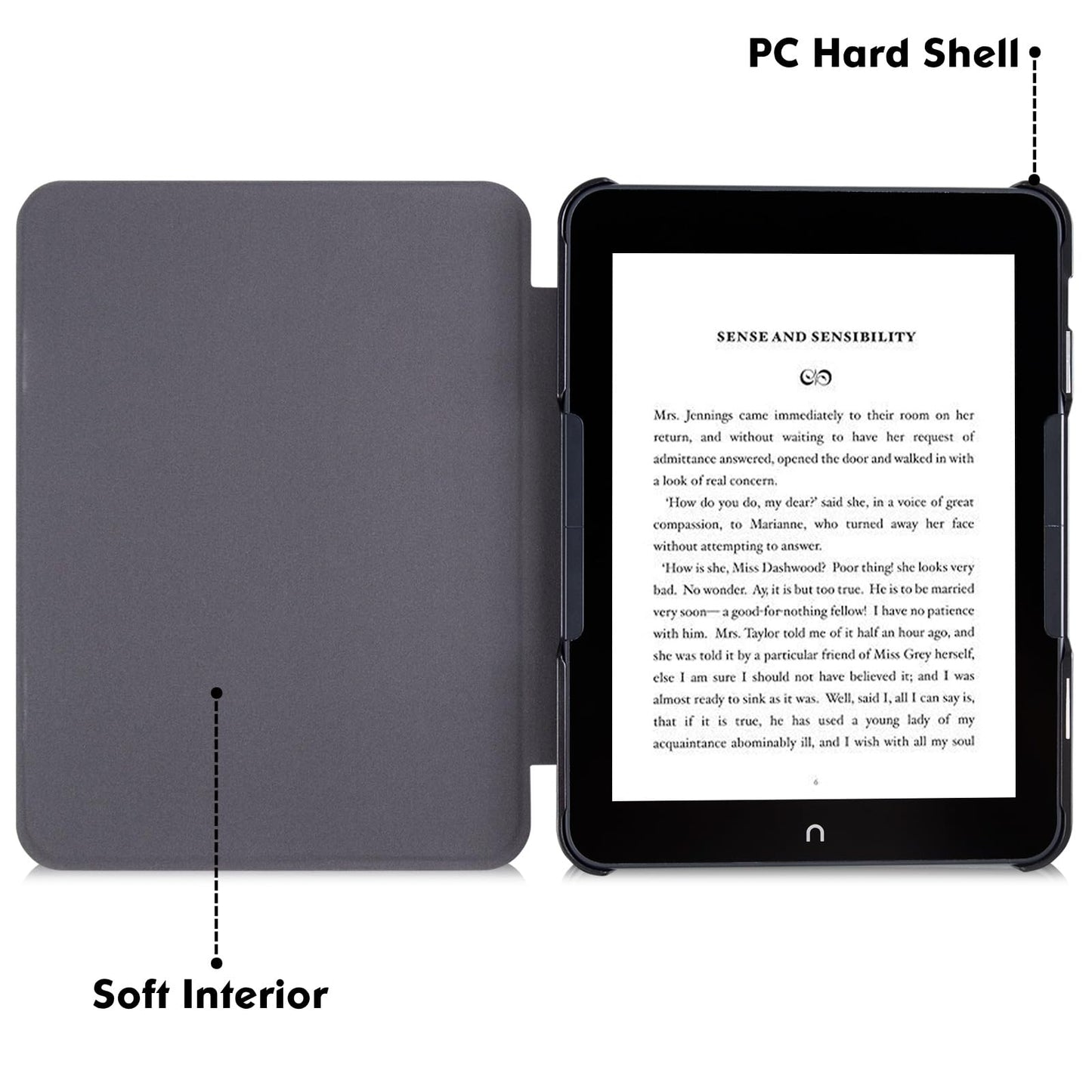 Bozhuorui Case For 7.8  Nook Glowlight 4 Plus (2023) | Slim & Lightweight Design | Book Folio Style | Hard Back Shell | Premium