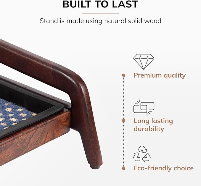 Anji Mountain Heavy Duty Waterproof Wooden Shoe Storage Mat Organizer/Boot Storage Tray Multi Use for Entryway with Coir, Blue and Ivory Insert, 1 Tier, Fits 3 Pair (36.5" Wide)