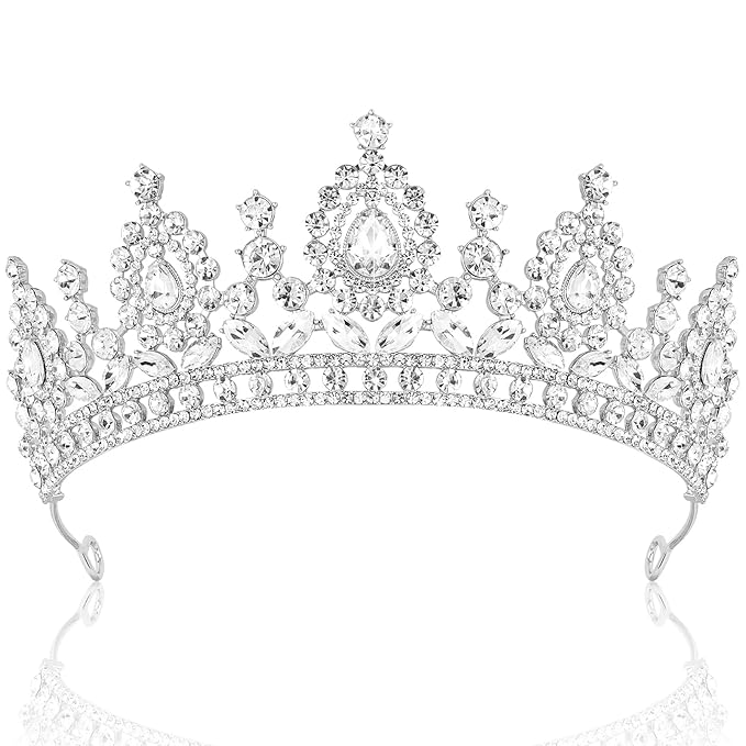 Aprince Silver Crown and Tiara for Women Girls, Crystal Princess Tiara Queen Crown, Rhinestone Headbands Royal Diadem for ...