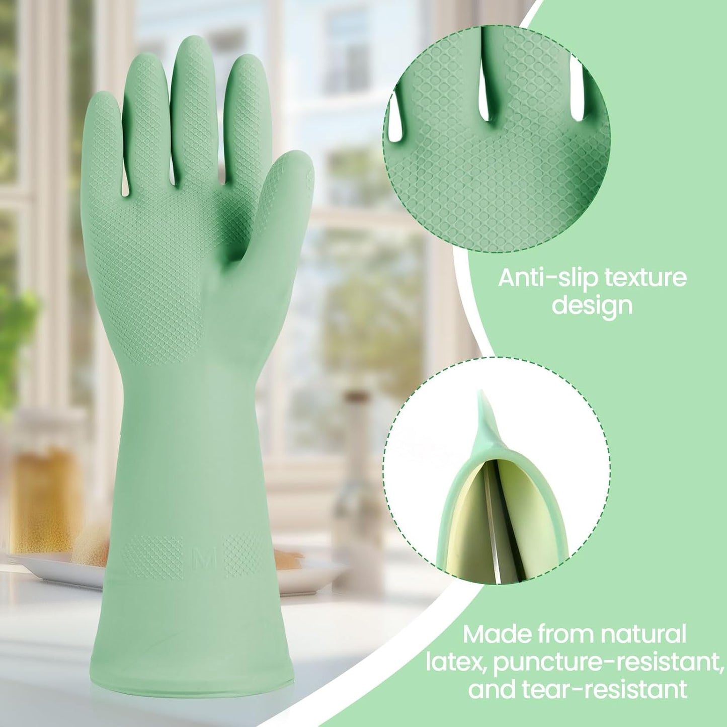 Rubber Kitchen Dishwashing Gloves, 4/5 Pairs Eusable Cleaning Gloves for Washing Dishes, Household Cleaning, Pet Care