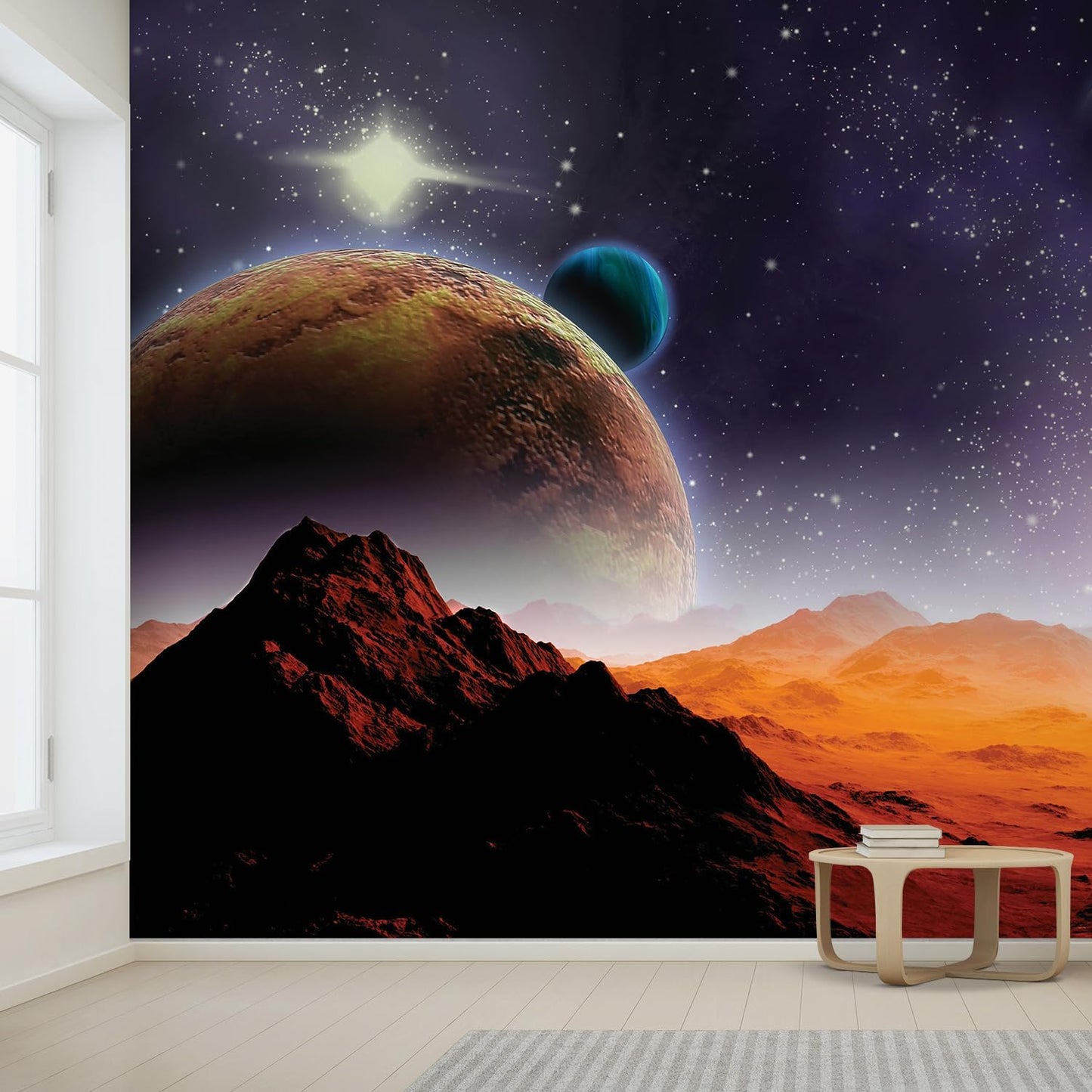 wall26 Peering into a Vibrantly Colored Space Wall Mural, Removable Sticker, Home Decor - 120x168 inches