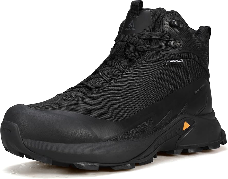 HUMTTO Men's Waterproof Hiking Boots Lightweight Breathable Mid Ankle Trekking Trail Shoes Anti-Slip Work Boots for Backpa...