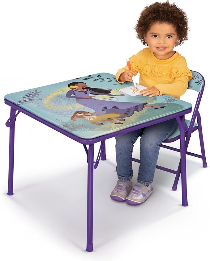 Disney's Wish Table & Chair Set for Toddlers 24-48M, Includes 1 Table & 1 Chair - Sturdy Metal Construction, Table: 20" L ...