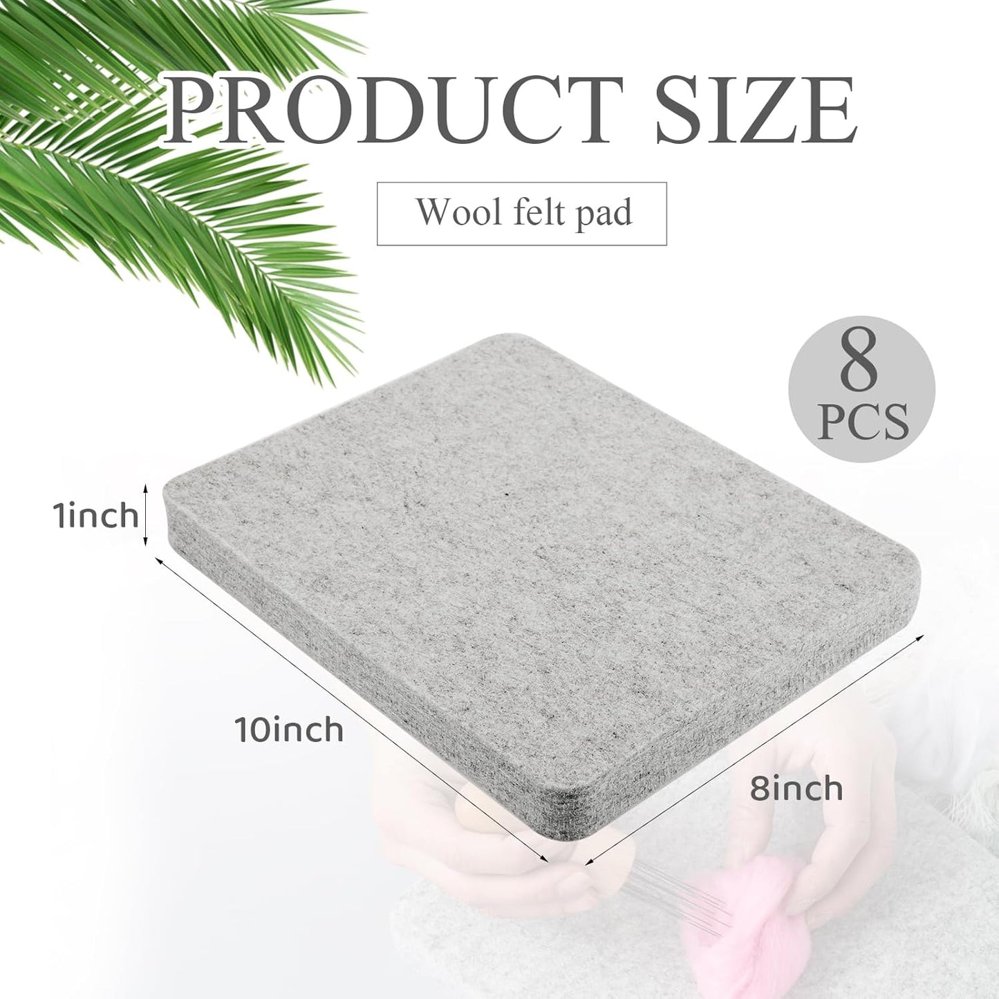 Amylove 2 Pcs Needle Felting Pad Needled Felting Mat Wool Supplies Thick Firm Base Woolen Block for Beginners Crochet Knitting Projects Kit Tool, Gray (8 x 10 x 1 Inch)