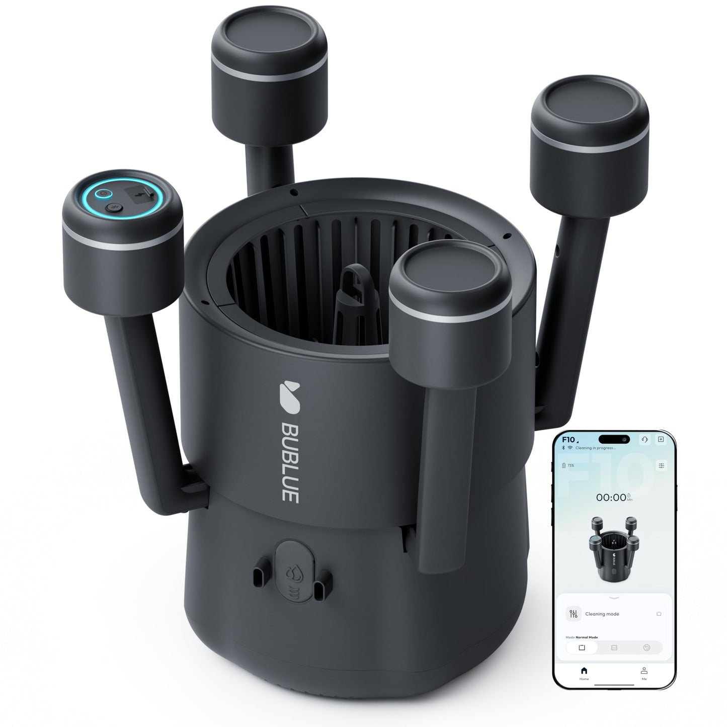BUBLUE F10 Robotic Surface Skimmer, Pool Cleaner with Powerful Suction, Dual Motor, 5L Filter, Dual Cleaning Modes,App Control,One-Tap Docking, AI Navigation, Ideal for In-Ground & Above-Ground Pools