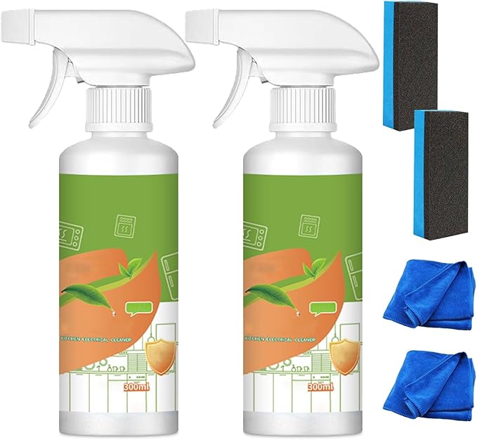 wuliao Fly Cleaner Stain Remover Spray, Kitchen Multi-purpose Foam Cleaner Spray, Kitchen Oil Stains Cleaner for Hold/Oven/Stove/Sink Range Hood (2)
