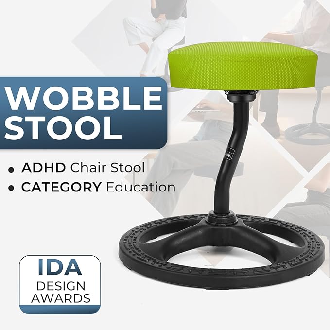 Upaloop ADHD Chair for Kids, Yoga Chairs for Adults, Wobble Stool Active Flexible Seating Desk Chair with Non-Slip Base and Washable Seat Cover for Stability, Balance, Yoga, Office, School, Classroom