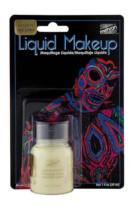 Mehron Makeup Liquid Makeup | Face Paint and Body Paint Perfect for Halloween, Cosplay I Air Brush Compatible (1 oz) (GLOW-IN-THE-DARK)