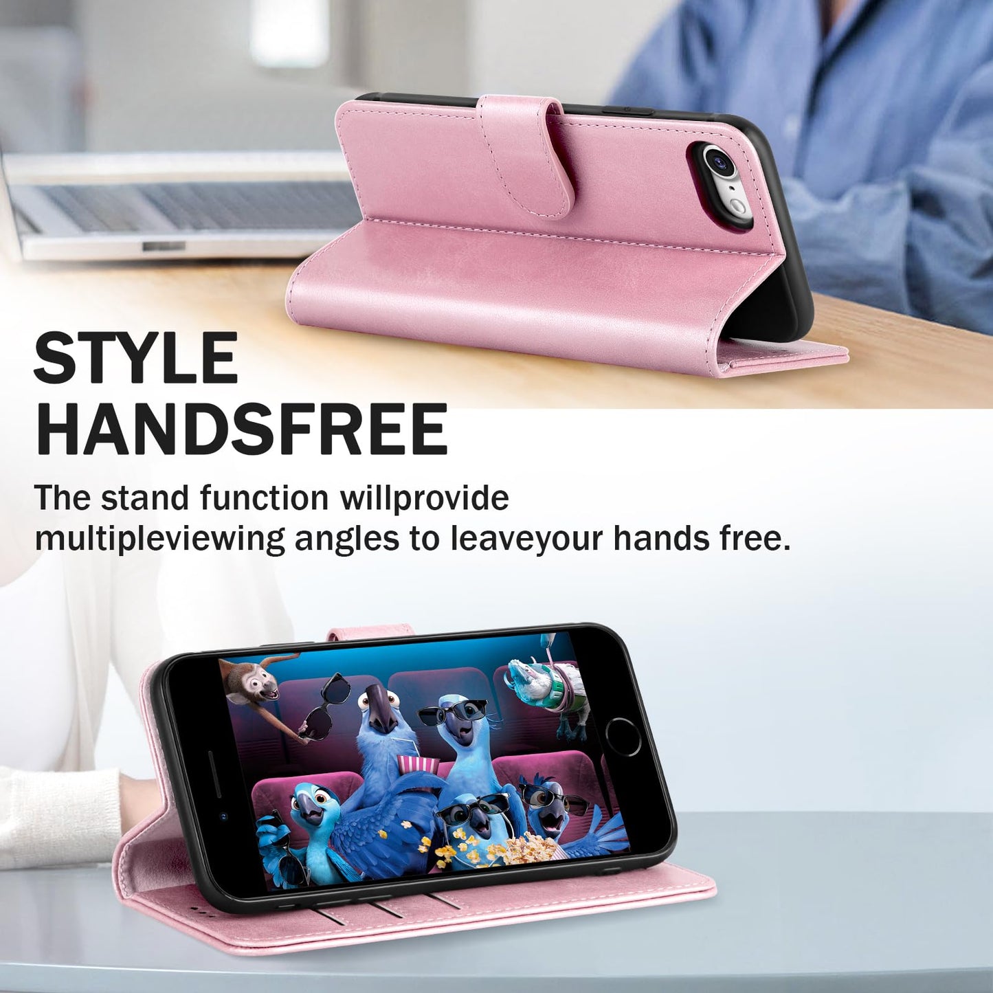 Joysidea Iphone Se 2022 | Se 2020 | 8 | 7 Wallet Case, Pu Leather Magnetic Flip Folio Phone Case With Card Holder, Stand & Shock