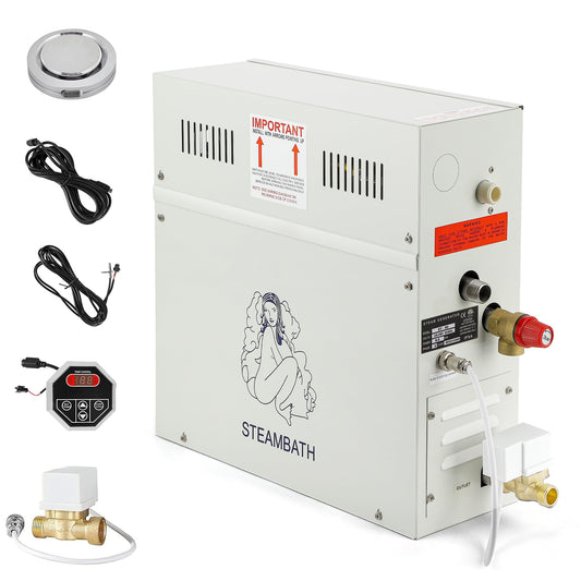 CGOLDENWALL 4.5KW Luxury Self-draining Steam Generator Shower Sauna Bath Home Steam Bath Spa Generator with waterproof Control and Auto Drain 95-131℉ for Suitable space heating 160 cubic feet (4.5KW)