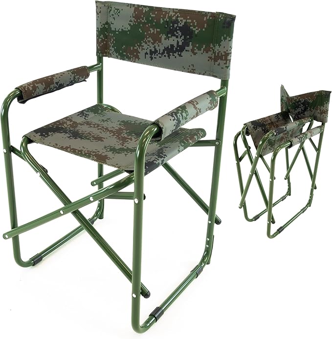 Creative Outdoor Heavy Duty Camping Chair Supports 180lbs, Lightweight Outdoor Camping Chair, Portable Directors Chair wit...