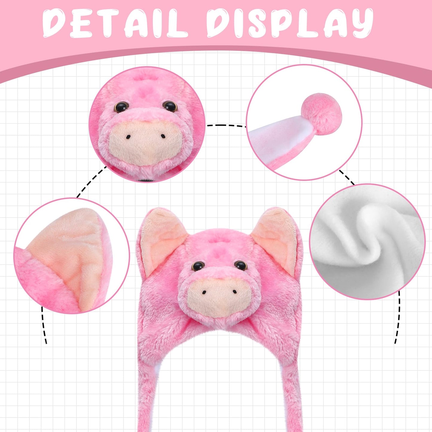 MK MATT KEELY Plush Cute Animal Hat Super Soft Hat with Ear Flaps Funny Warm Cozy Fleece Hat for Kids & Teens Christmas Party Cosplay Hat
