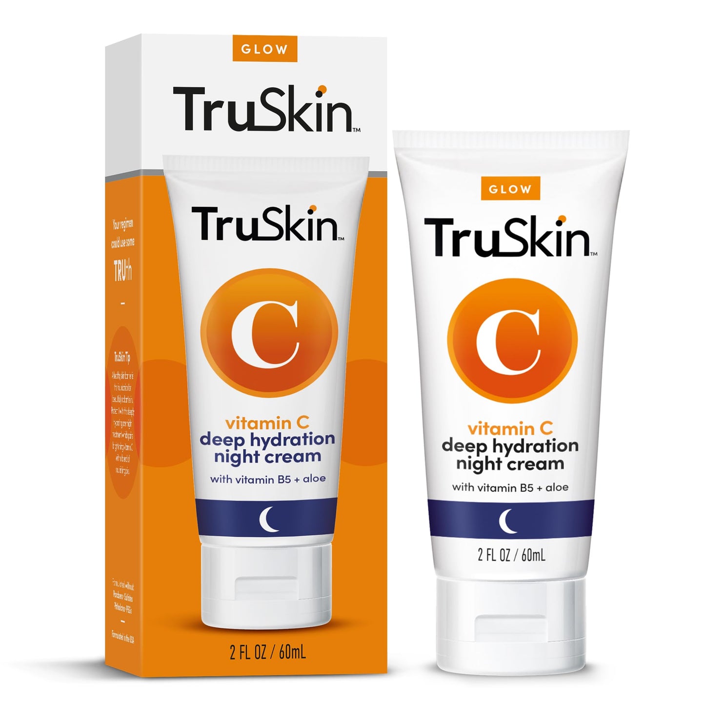 TruSkin Vitamin C Night Cream - Skins Natural Collagen Supporting Blend with Cocoa Butter, Vitamin B5, Botanical Essential Oils