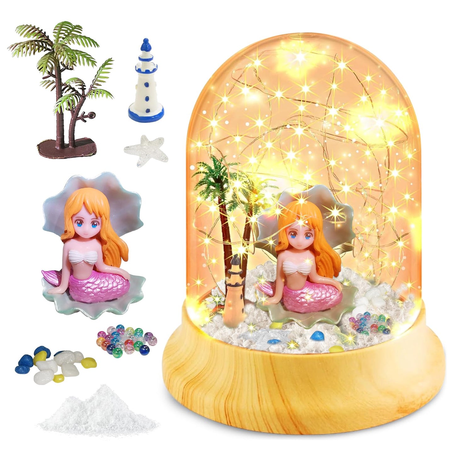 SunnyOcean 3-8 Year Old Girl Gifts, Mermaid Toys, Gifts for Girls Aged 3-8, Craft Kits for Kids, Children's Night Light Halloween Easter Christmas Gift for Kids