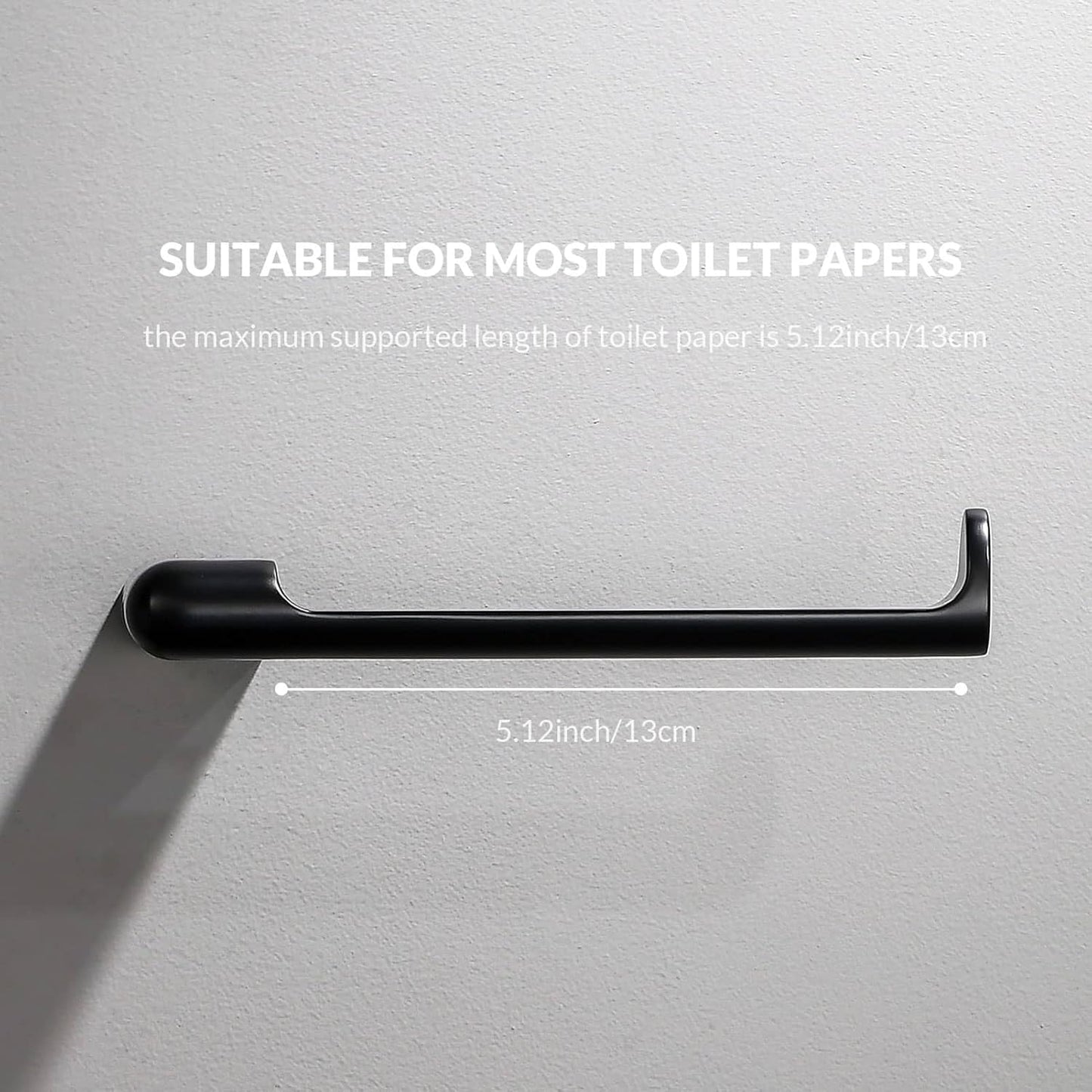 simpletome Toilet Paper Holder Wall Mount Never Rust Zinc Alloy Drilling Installation Modern Minimalist Design (Matte Black)