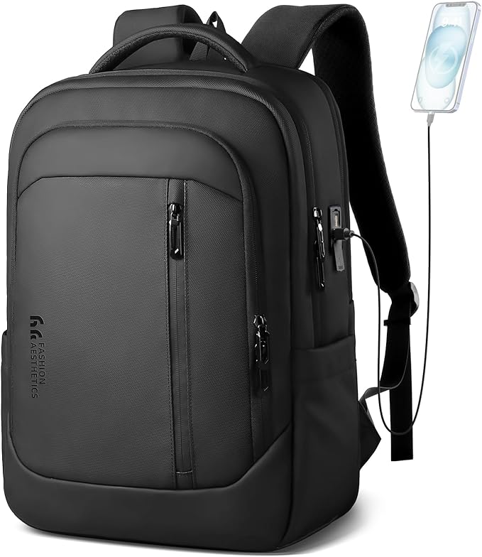 17 Inch Laptop Backpack for Travel, Business Laptops Backpack with USB Charging Port for Men/Women, Water Resistant Work C...