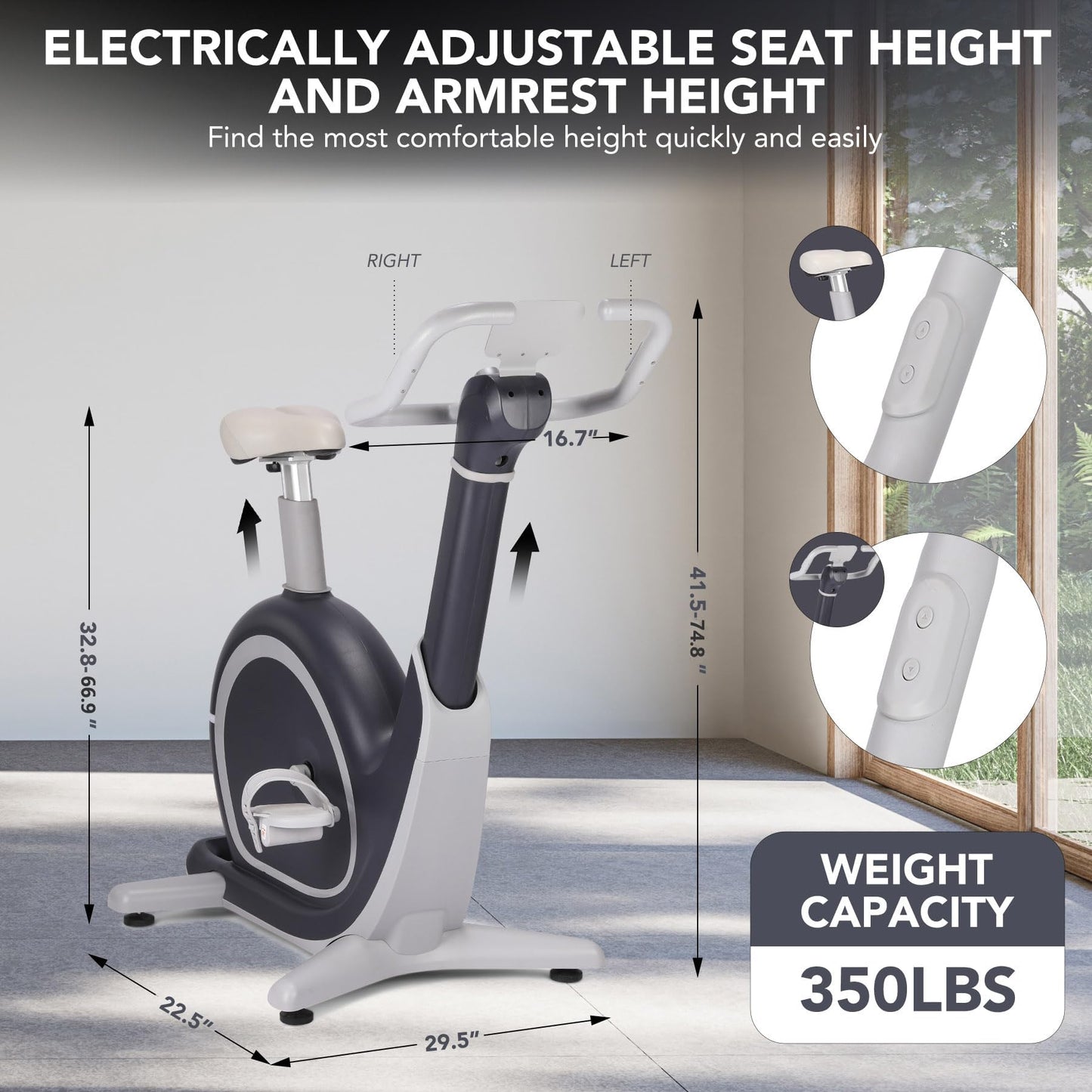 GarveeLife Exercise Bike, Smart Indoor Cycling Bike, Exercise Bike for Home with Magnetic/Auto Resistance, App Data Tracking
