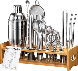 Yelusonw 26-Piece Cocktail Shaker Set - Bartender Kit with Stand, Shakers for Cocktail with All Shakers Bartending Bar Too...