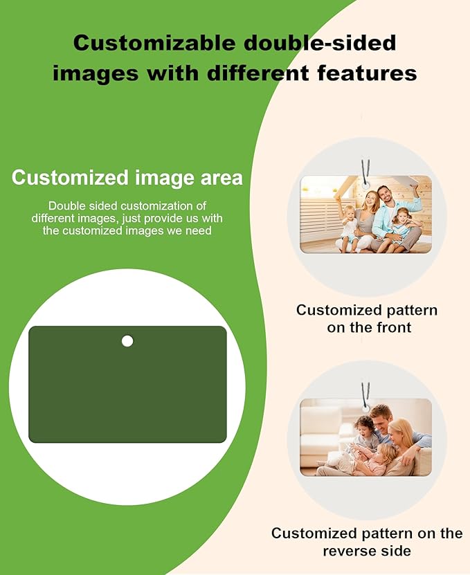 Personalized Double-Sided Custom Car Air Freshener with picture Photo - 100% Natural Material - Various Fragrance Types - Long-lasting Scent - Ideal for Car, Home, and Gifting (Rectangle-horizontal)