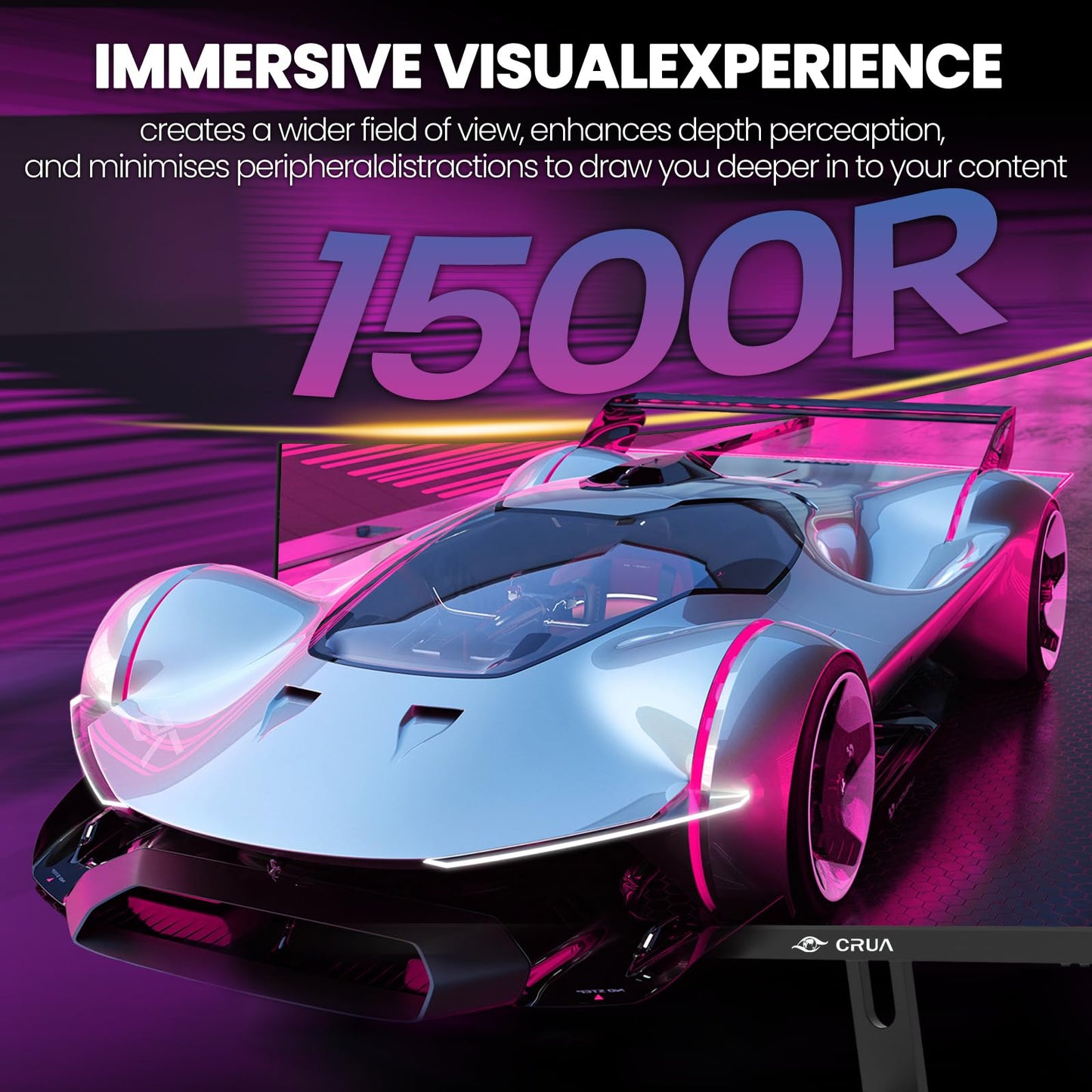 CRUA 30" Curved Gaming Monitor, 165Hz/200Hz Computer Monitor, FHD(2560 * 1080P) 1500R VA Screen, 120% sRGB PC Monitors Support AMD FreeSync, Wall Mount Install(HDMI, DP)- Black
