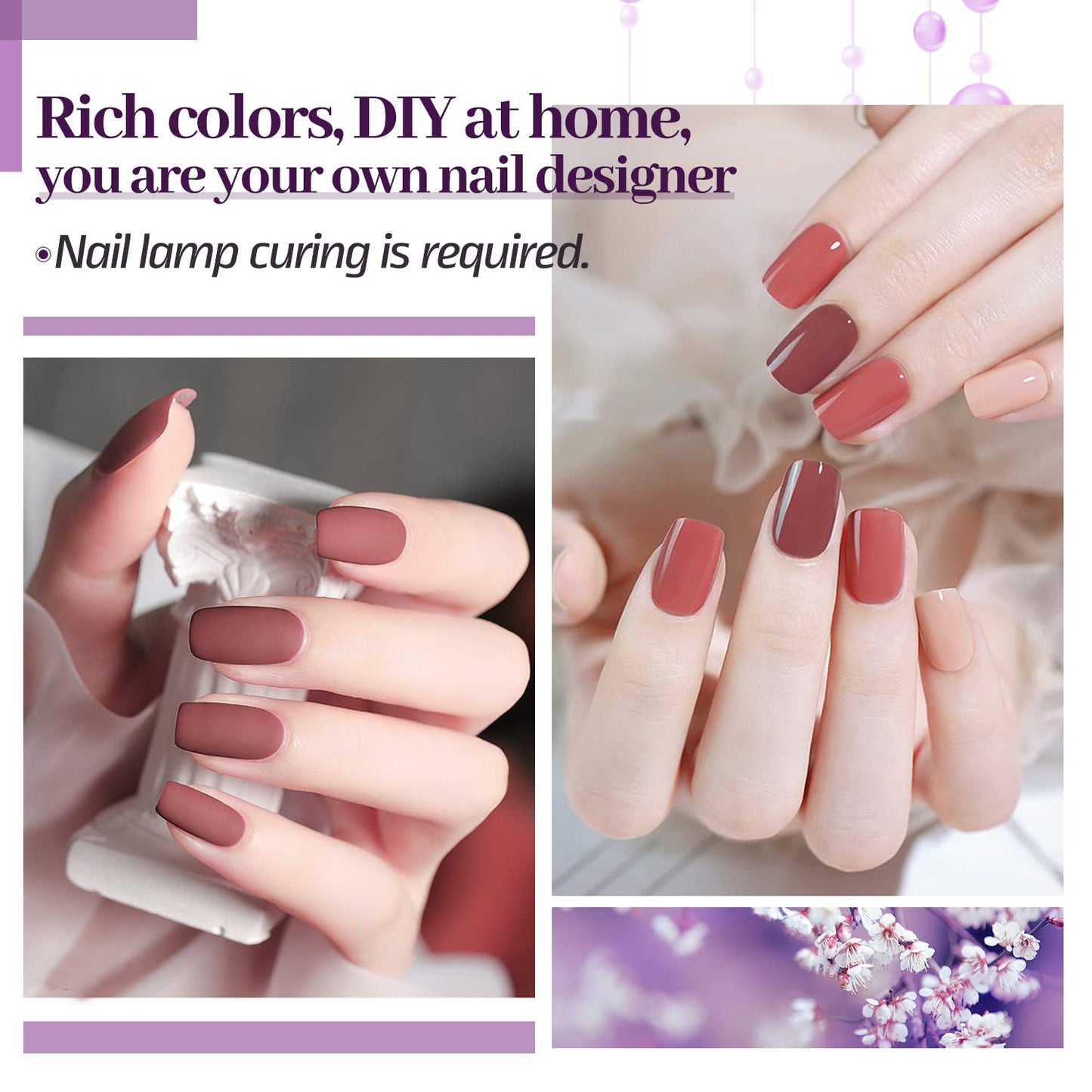 JODSONE 32+4 Pcs Gel Nail Polish Kit Soak Off Gel Polish Set Glitter Gel Nail Kit Nail Art Salon DIY at Home Manicure Kit