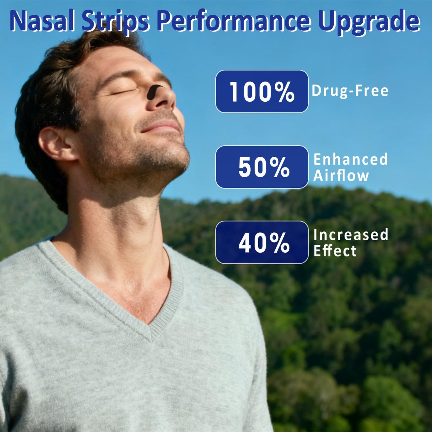 Nasal Strips for Snoring - Extra Strength Nose Strips for Breathing, Black Nose Tape for Sleeping and Sports (60 Ct), Nasal Congestion Relief, Oil & Sweat Proof