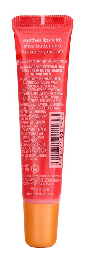 Tree Hut Strawberry Sugarlips Lip Butter, Hydrating Lip Care for Soft, Smooth & Nourished Lips, Holiday Gift & Stocking Stuffer, 0.52 fl oz