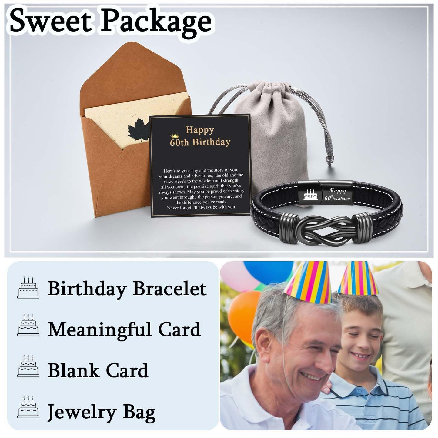 60th Birthday Gifts for Men, 60 Year Old Birthday Gifts Happy 60th Birthday Card Decorations Supplies for Men Him Son Brother Nephew Best Friend Dad Uncle Husband Grandpa