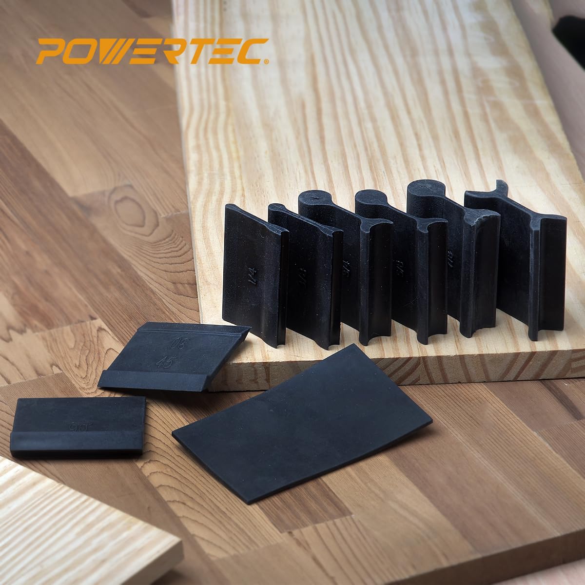 POWERTEC 21 Profile Sander, 10PCs Contour Sanding Grips with Woodworking Angle Sanding Pads for Convex, Concave & Detail Sanding, Sanding Tool for Wood Trim, Auto Body, Art, Crafts - 11PCs (71620)