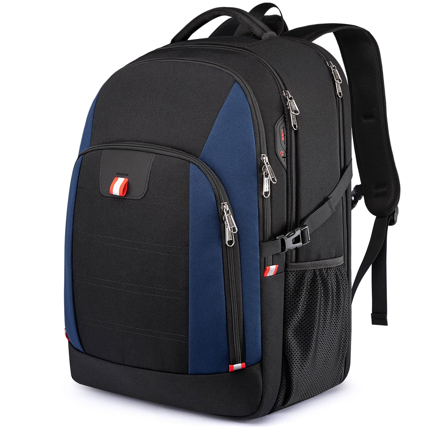 Della Gao Travel Laptop Backpack, Black Backpack for Men and Women with USB Charging Port Business Computer Back Pack (Black, 15.6 Inch)