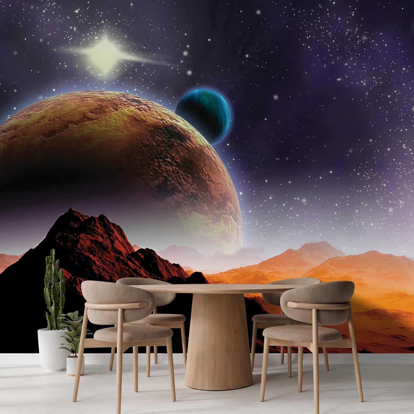 wall26 Peering into a Vibrantly Colored Space Wall Mural, Removable Sticker, Home Decor - 132x120 inches