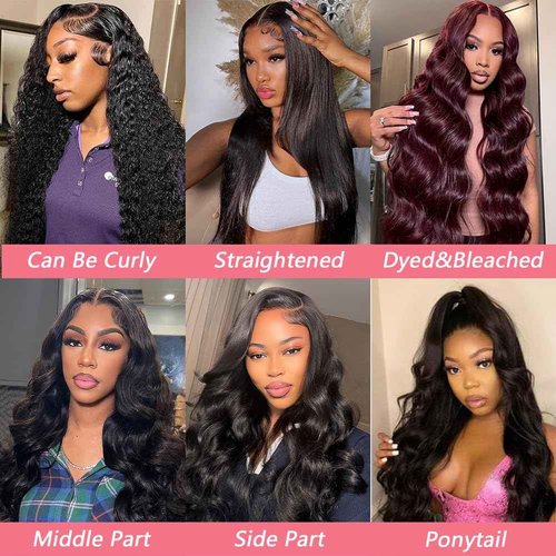 WZOWZO Glueless Wigs Human Hair Pre Plucked Pre Cut 5x5 HD Lace Closure Wigs Human Hair 180% Density Wear and Go Body Wave Lace Front Wigs Human Hair for Women 28 Inch