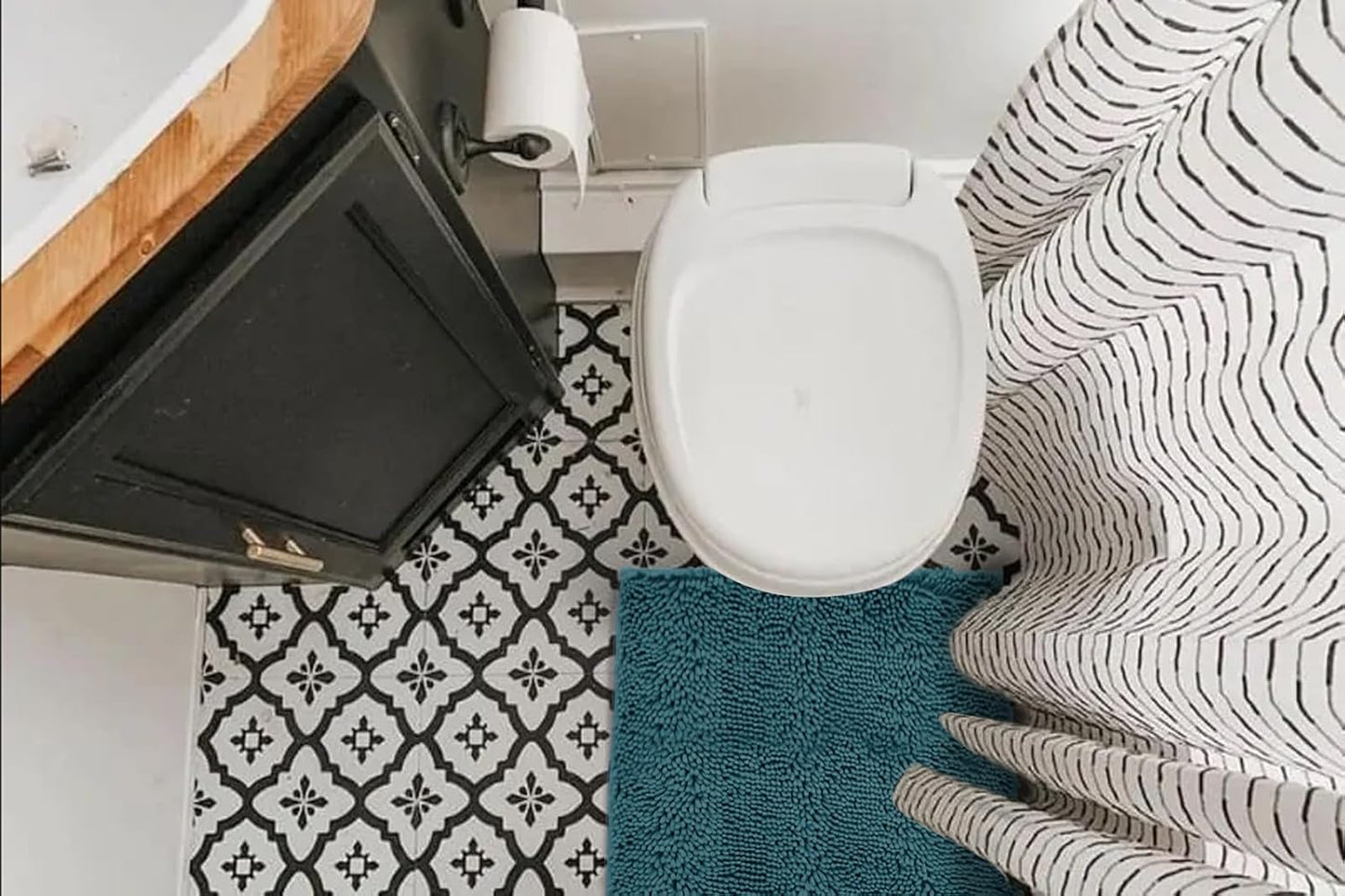 Non-Slip Bath Rug,Extra Soft Microfiber Bedroom Shag Carpet with Anti-Slip Backing,Water/Dust Absorbent Fast Dry Shower Mat,Sound Insulated Stairs Pad,Machine Washable (Turquoise,12 x 19 Inches)