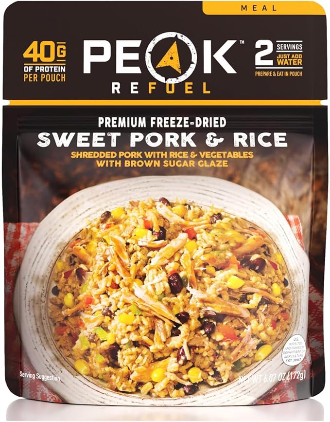 Peak Refuel Sweet Pork and Rice | Freeze Dried Hiking, Backpacking and Camping Meals | Amazing Taste | Real Meat | High-Pr...