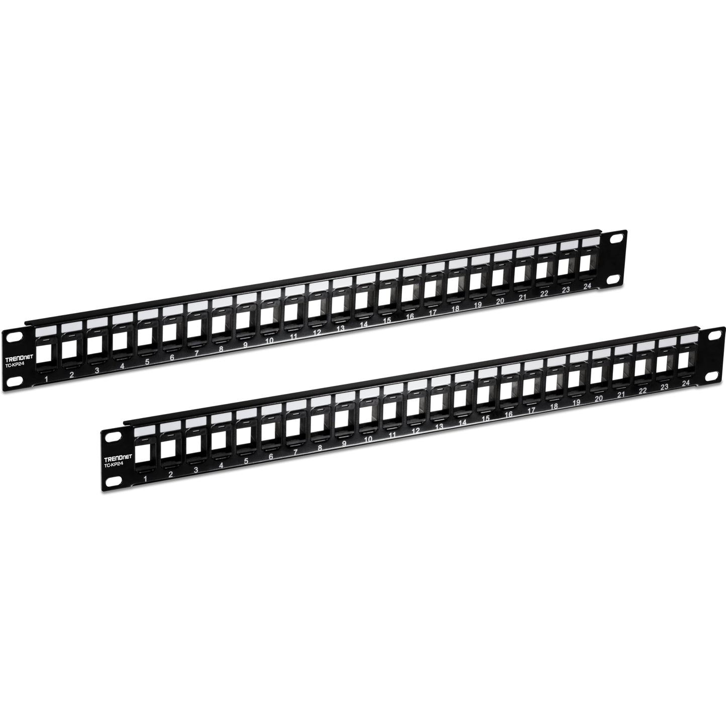 TRENDnet 24-Port Blank Keystone 1U Patch Panels, TC-KP24/2, 1U 19 Metal Rackmount Housing, Recommended with TC-K25C6 & TC-K50C6