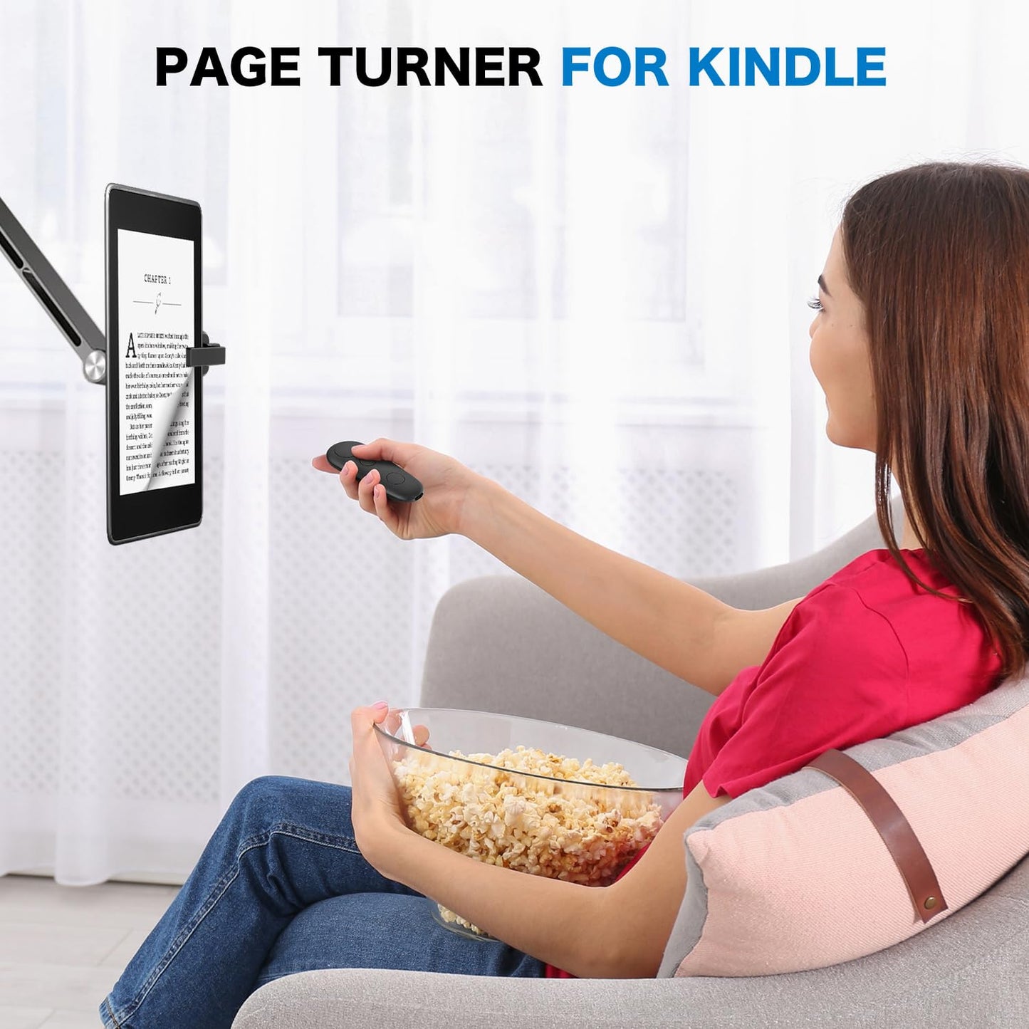 Gekvive Remote Control Page Turner For Kindle Paperwhite Oasis Scribe Ereaders, Page Turner Clicker For Ipad Tablets Reading Nov