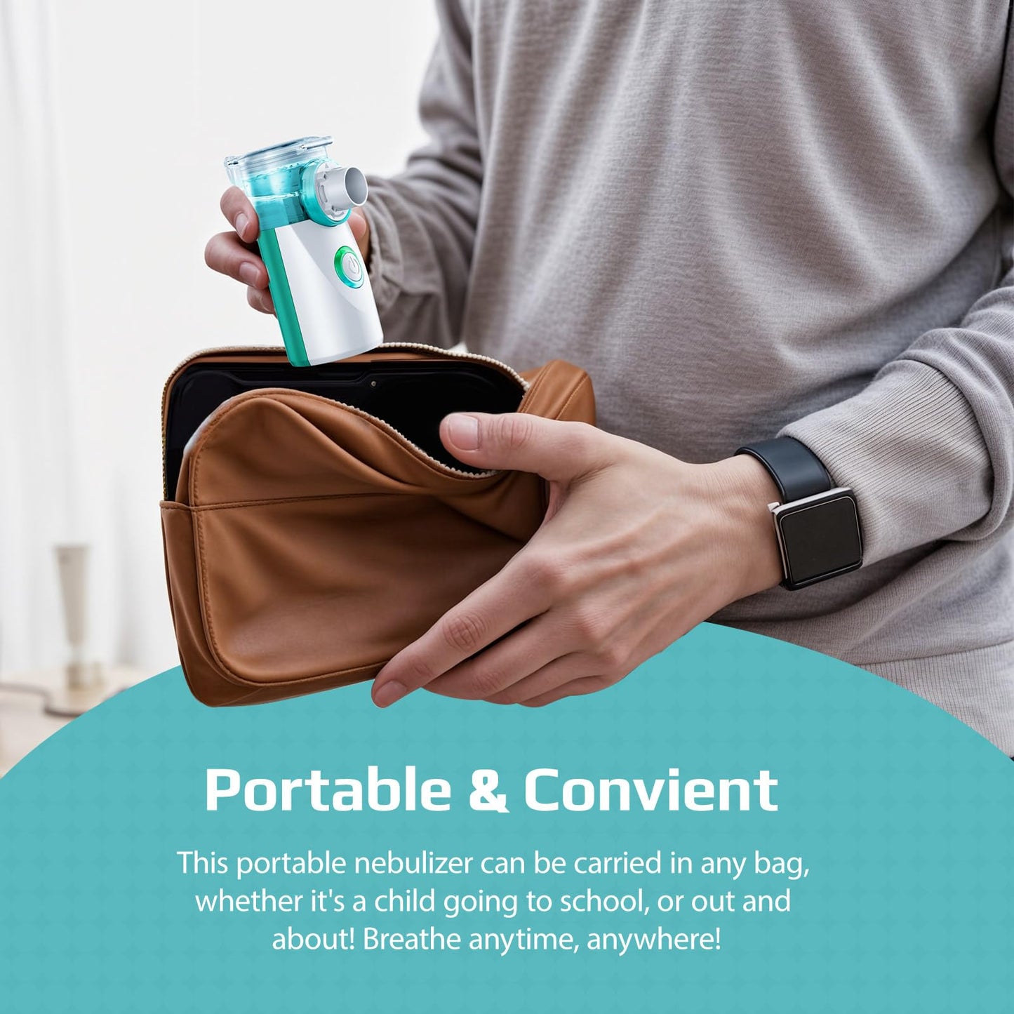 Portable Nebulizer for Adults and Kids - Quiet Nebulizer Machine for Adults and Kids,Travel Nebulizer,Handheld Baby Nebulizer,Mesh Nebulizer for Home Use