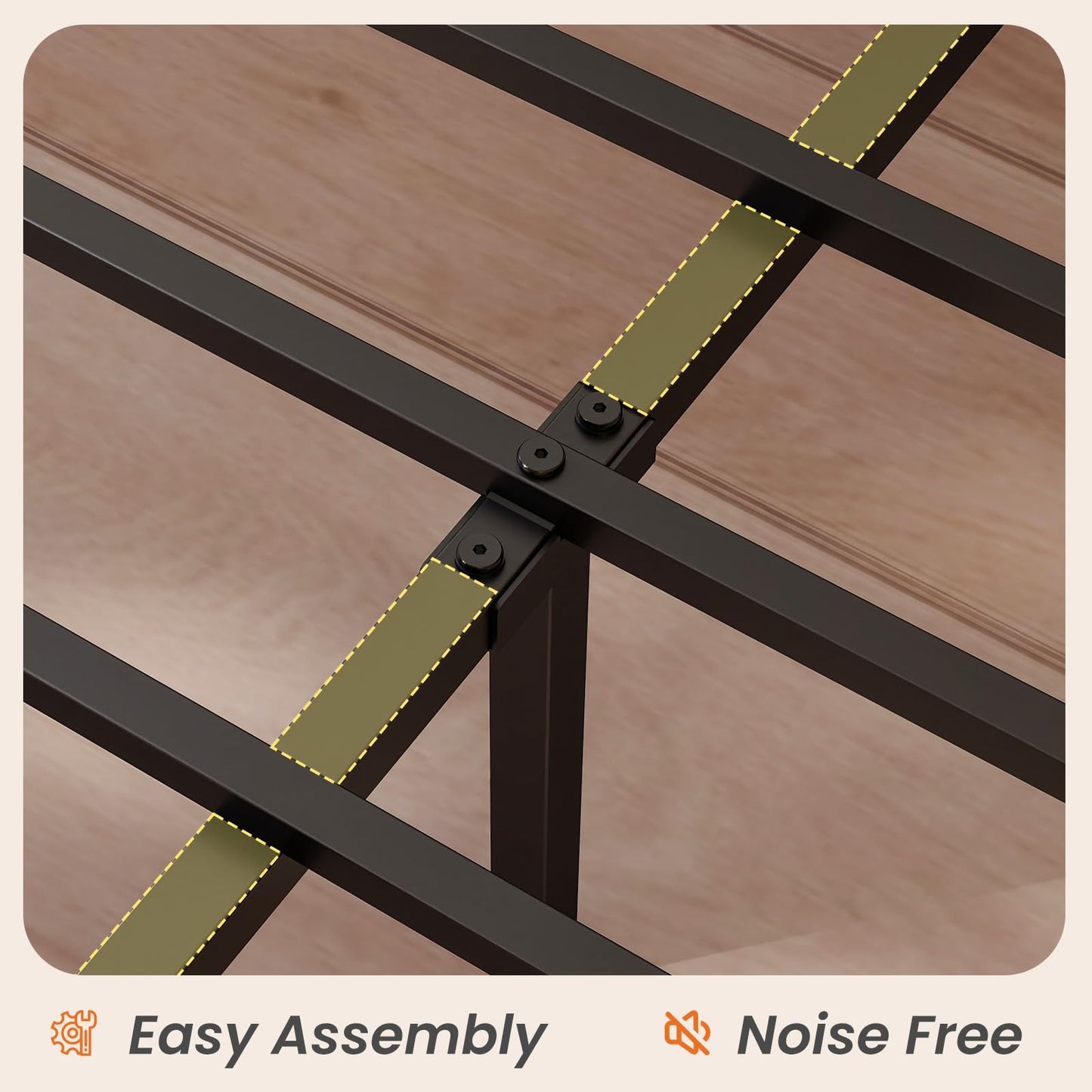 Sweetcrispy Twin Bed Frame with Headboard,Spacious Underbed Storage,Integrated Charging Station,Durable Squeak-Free Frame,Simple No-Tool Assembly,Works with Twin Mattress No Box Spring Required