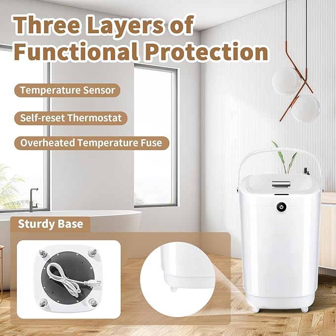 Towel Warmers for Bathroom Bucket，Luxury Large Spa Towel Hot Warmer Bucket Style-Hot Towels in 10 Minutes-Fits Up to Two 40"x70" Oversized Towels - Bathrobe, Towel, Blanket-White