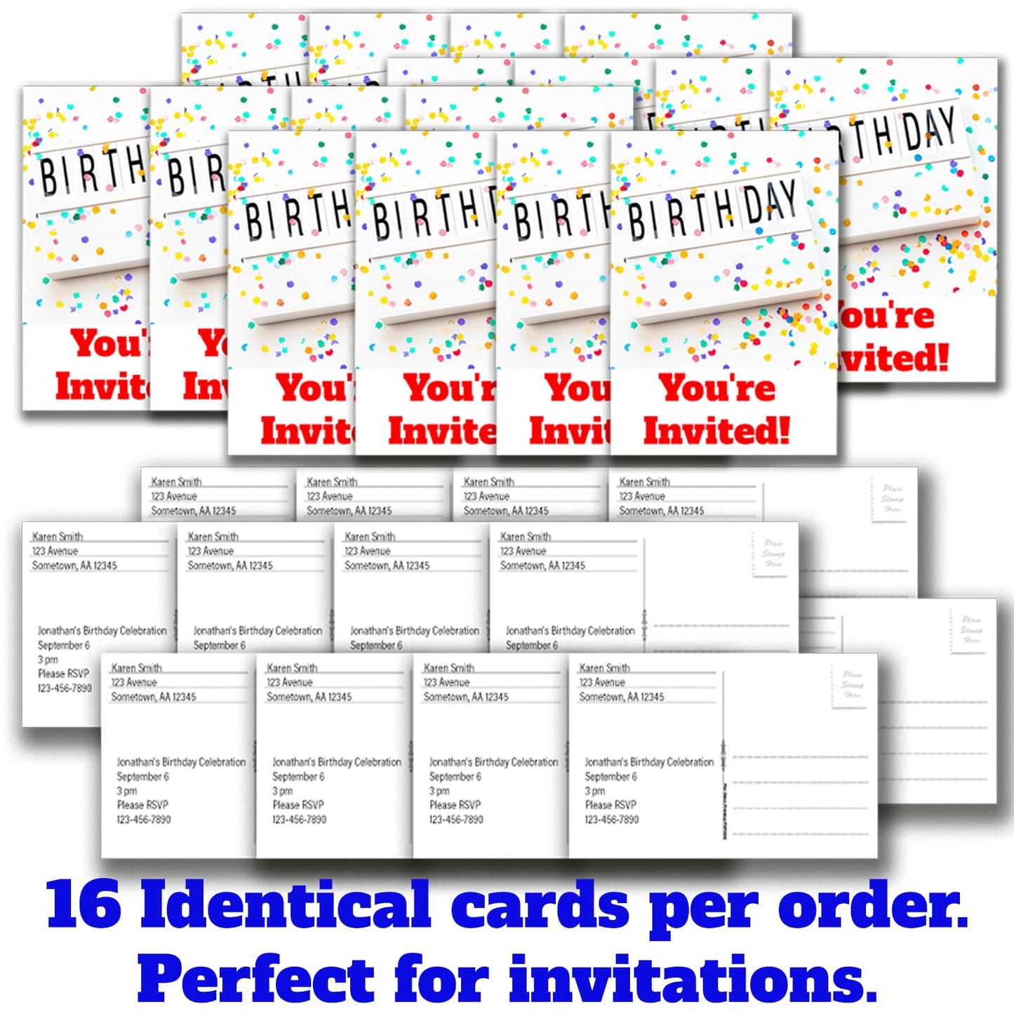 Personalized Postcards, MakeYour Own: Party, Birthday, Wedding, Event Invitations, Business Handouts, Moving Notices, RSVPs, Thank You Notes, Save the Date, Blank Postcards, Anything You Can Imagine!
