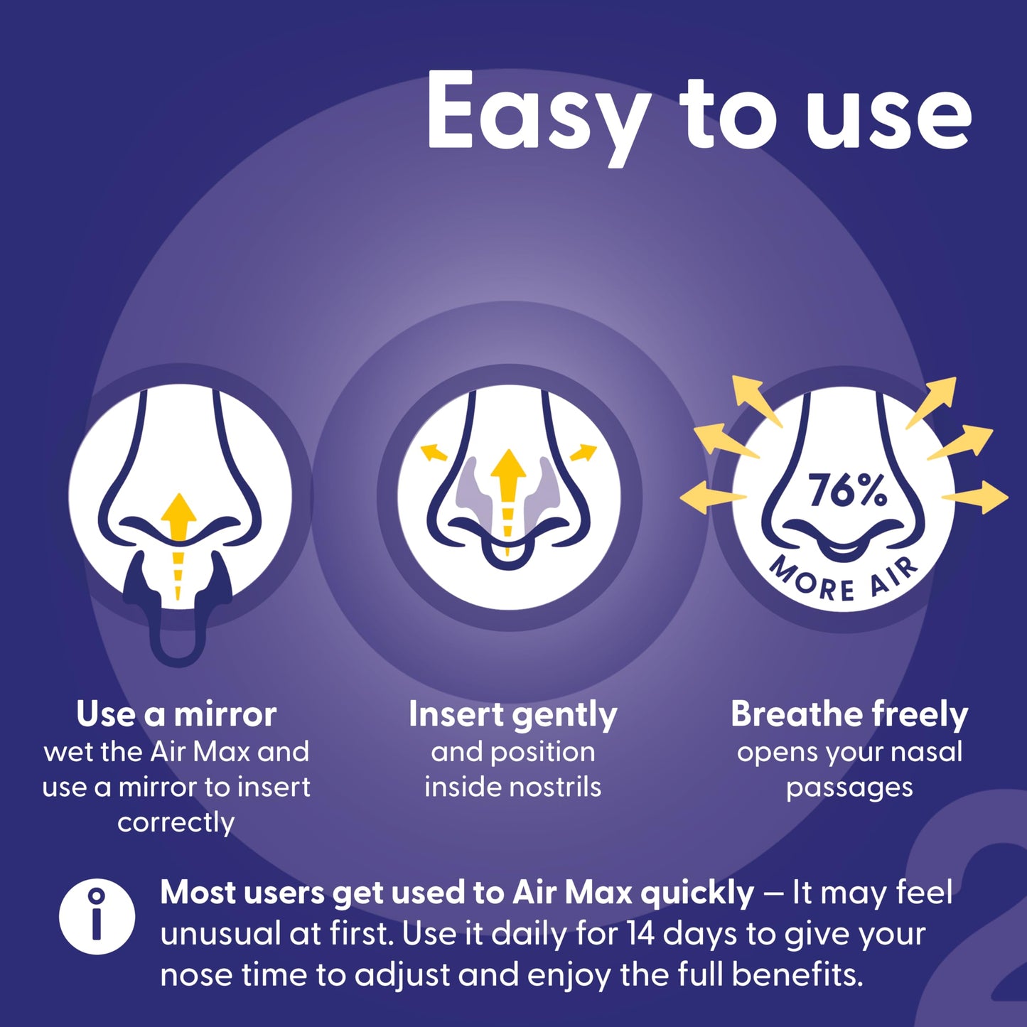 Air Max Nasal Dilators Trial Pack - Anti Snoring Devices - 76% More Airflow for Better Breathing & Against Nasal Congestion - Guaranteed Fit (1x Small & 1x Medium) - Reusable