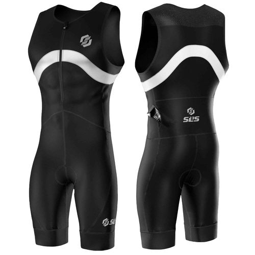 SLS3 Triathlon Suits Mens - Premium Trisuit Triathlon Men - Sleeveless, Quick Drying Tri Kit with Large Back Pocket (Black, Small)