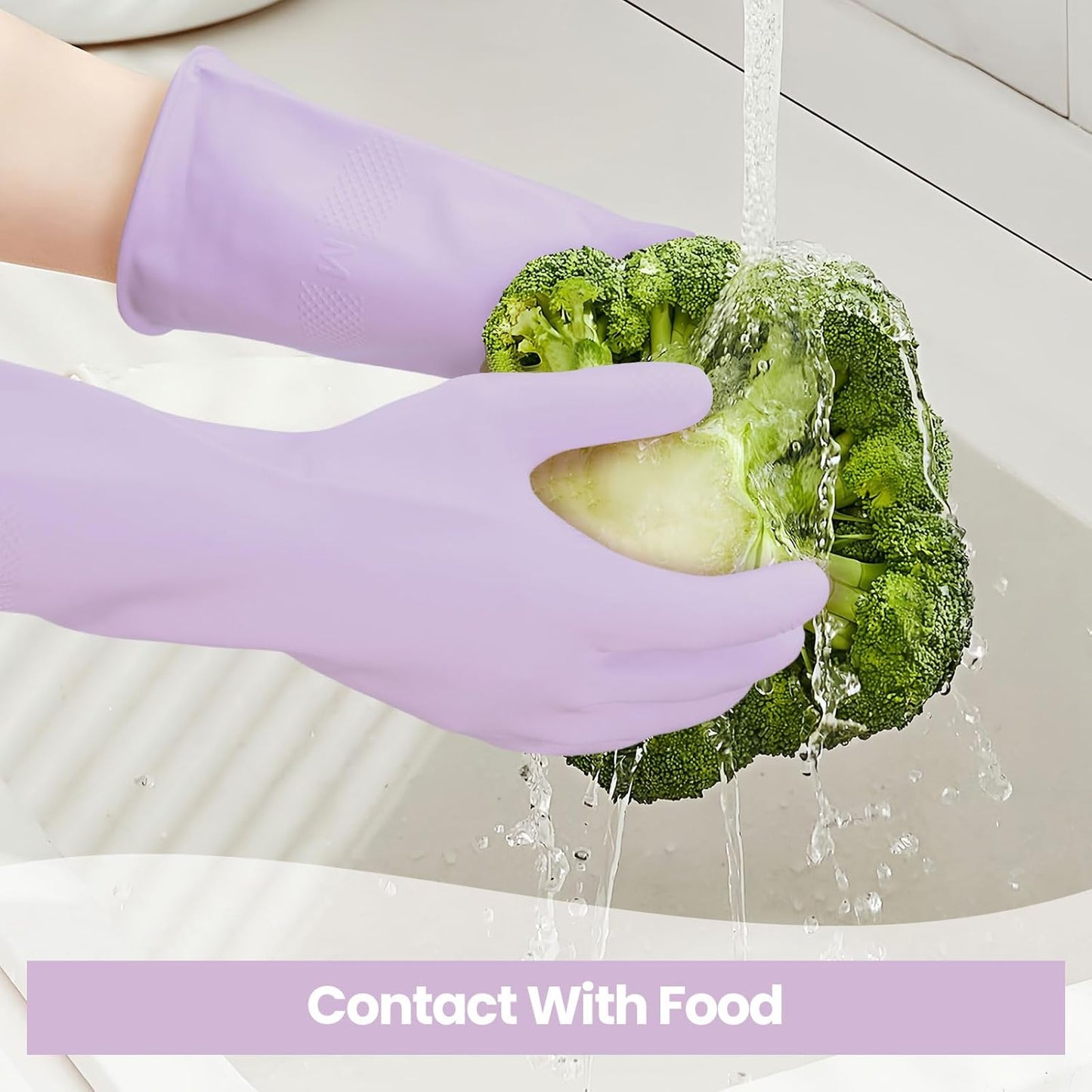 Rubber Kitchen Dishwashing Gloves, 4/5 Pairs Eusable Cleaning Gloves for Washing Dishes, Household Cleaning, Pet Care