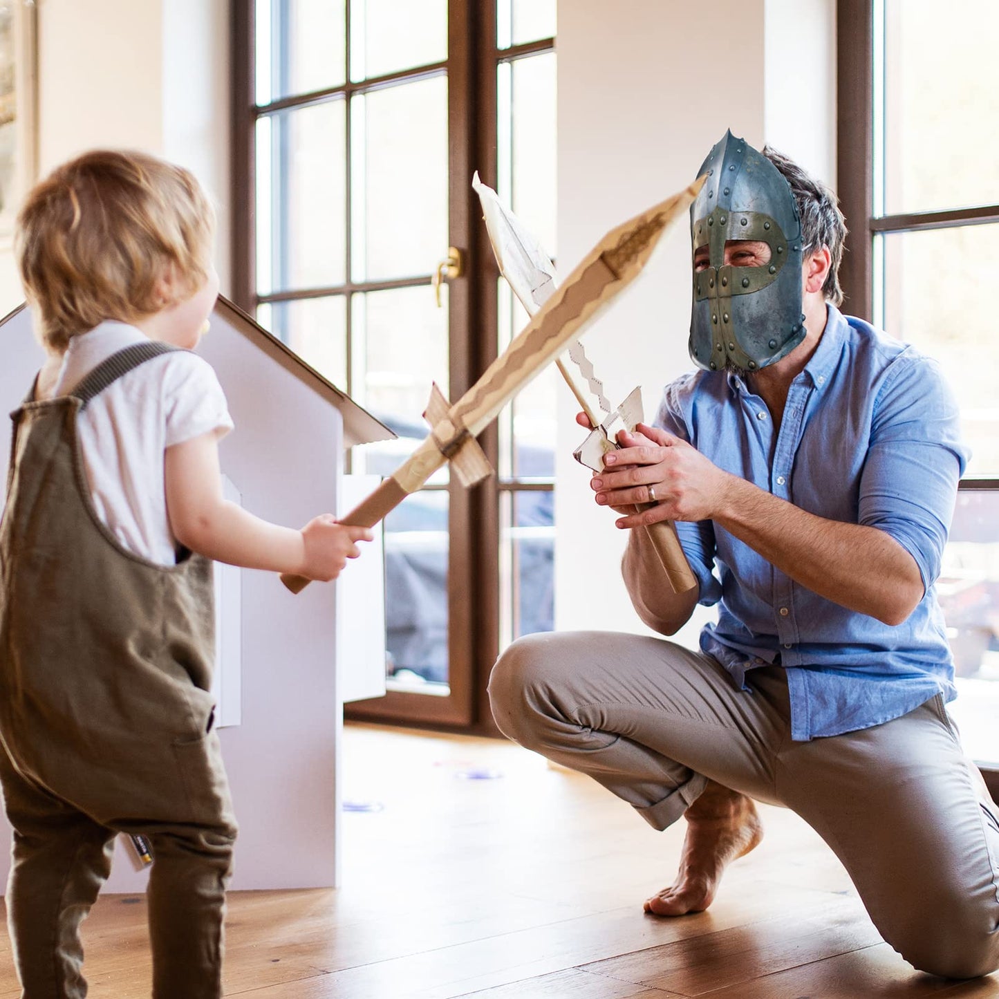 Frienda 12 Pcs Knight Masks for Kids Medieval Party Decor Paper Knight Helmets Masquerade Mardi Gras Mask Costume Gift for Christmas