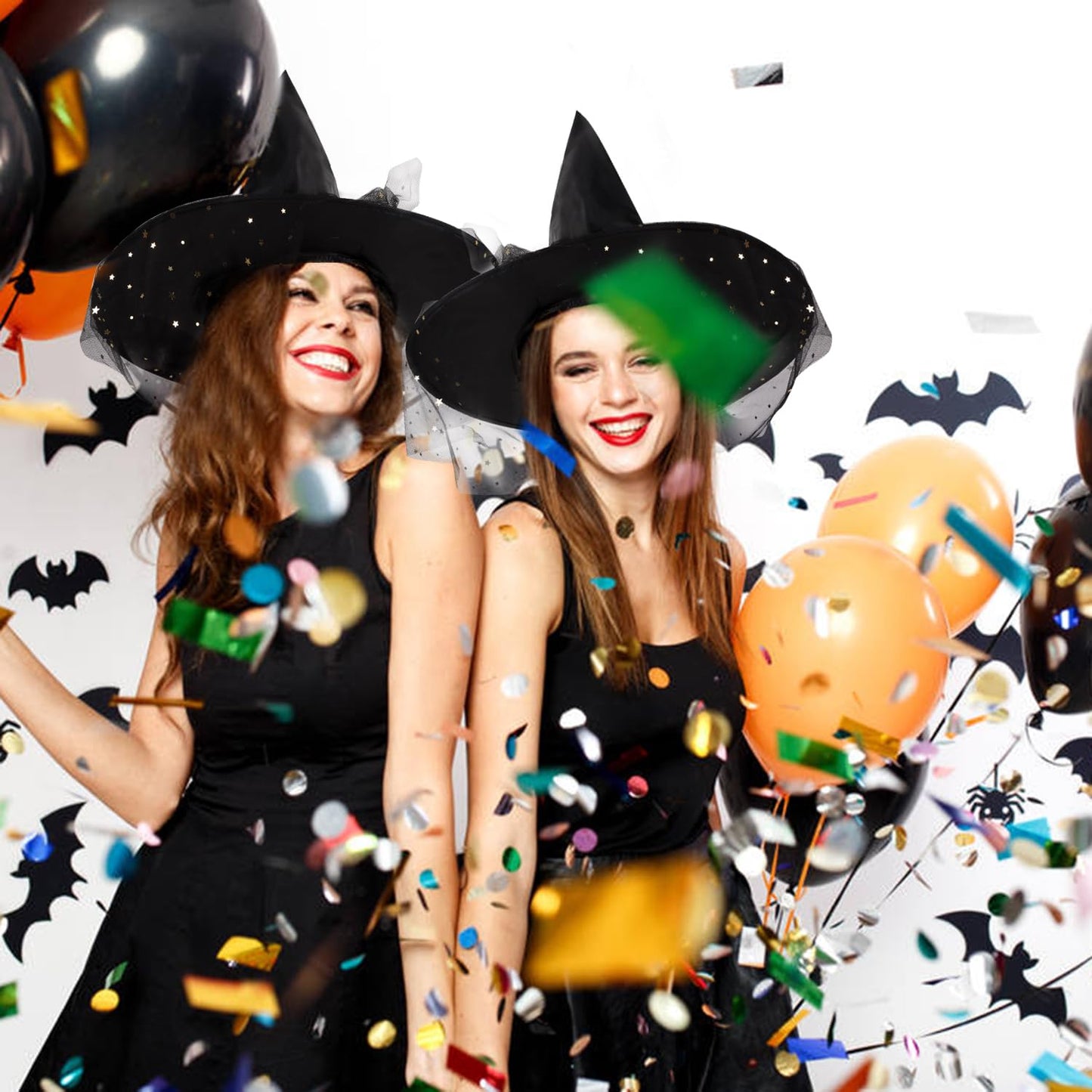 LOKIPA Witch Hat, Black Witches Hats for Women Novelty Cosplay Accessories for Halloween Costume Party