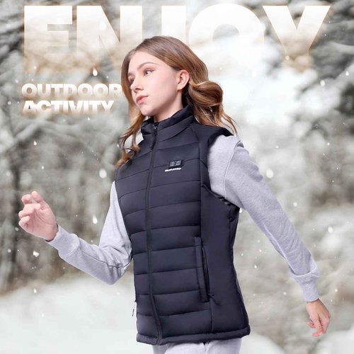 SNOW LEOPARD Women’s Heated Vest with Battery Pack Included 7.4V / 16000mAh, Lightweight Electric Vest