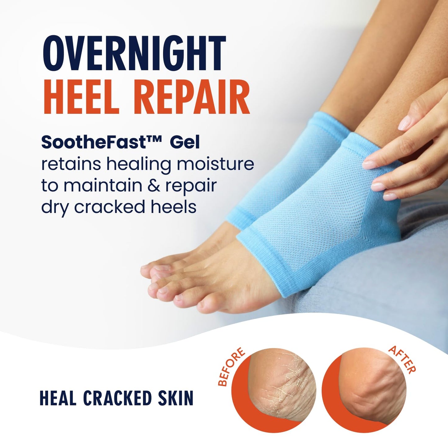 Dr. Frederick's Original Moisturizing Heel Socks for Cracked Heel Treatment - 6 Pairs - Socks for Dry Feet - Cracked Skin Repair
