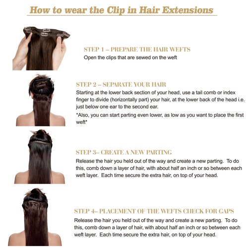 20"Clip in Hair Extensions Real Human Hair Double Weft Thick to Ends Bleach Blonde(#613) 6pieces 70grams/2.45oz